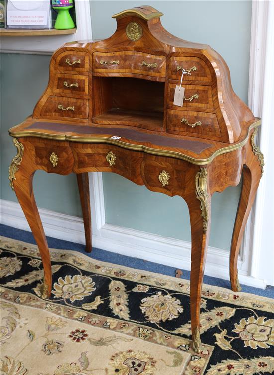 A Louis XV style kingwood and ormolu bureau de dame W.89cm